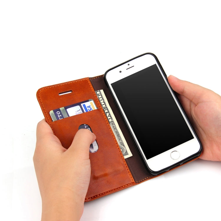 For iPhone 5 & 5s & SE Crazy Horse Texture Horizontal Flip Leather Case With Card Slots & Wallet