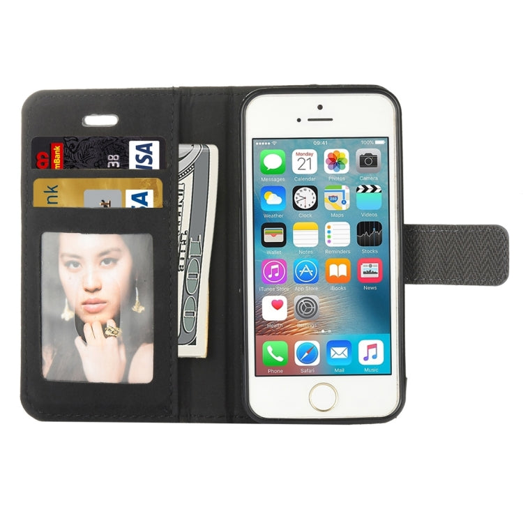 For iPhone 5 & 5s & SE Business Notebook Style Hit Color Horizontal Flip Leather Case with Holder & Card Slots & Wallet & Photo Frame