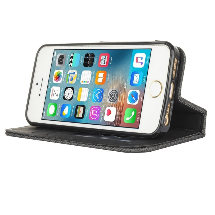 For iPhone 5 & 5s & SE Business Notebook Style Hit Color Horizontal Flip Leather Case with Holder & Card Slots & Wallet & Photo Frame