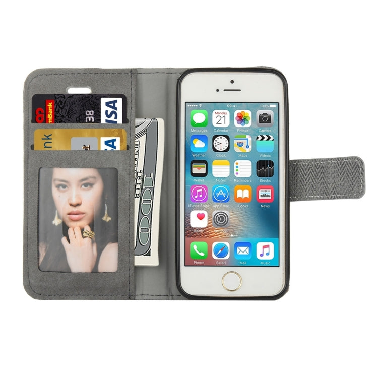 For iPhone 5 & 5s & SE Business Notebook Style Hit Color Horizontal Flip Leather Case with Holder & Card Slots & Wallet & Photo Frame