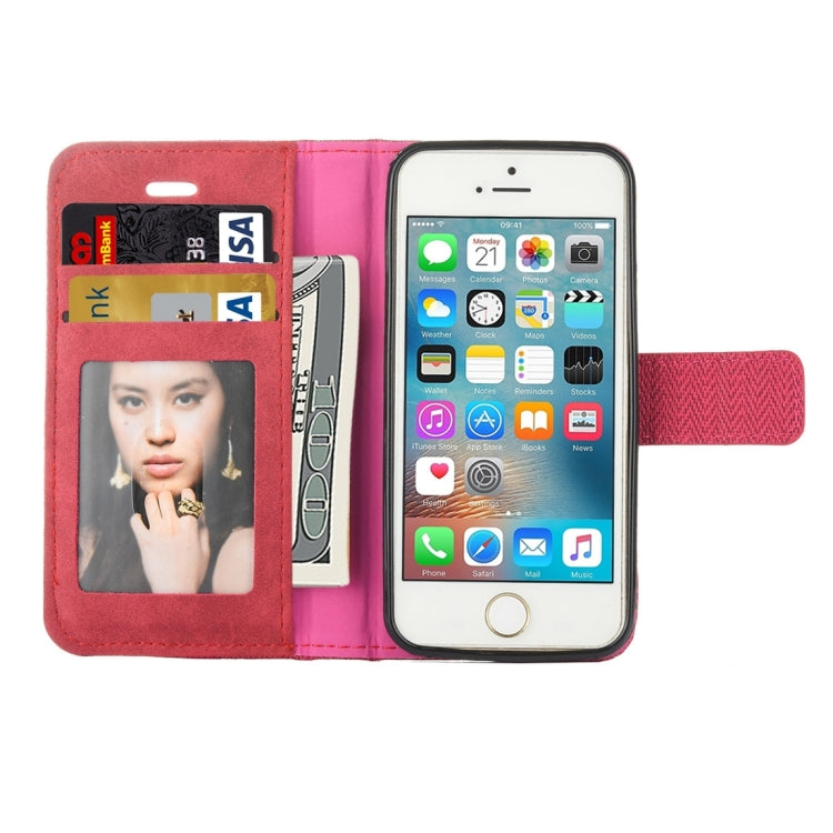 For iPhone 5 & 5s & SE Business Notebook Style Hit Color Horizontal Flip Leather Case with Holder & Card Slots & Wallet & Photo Frame