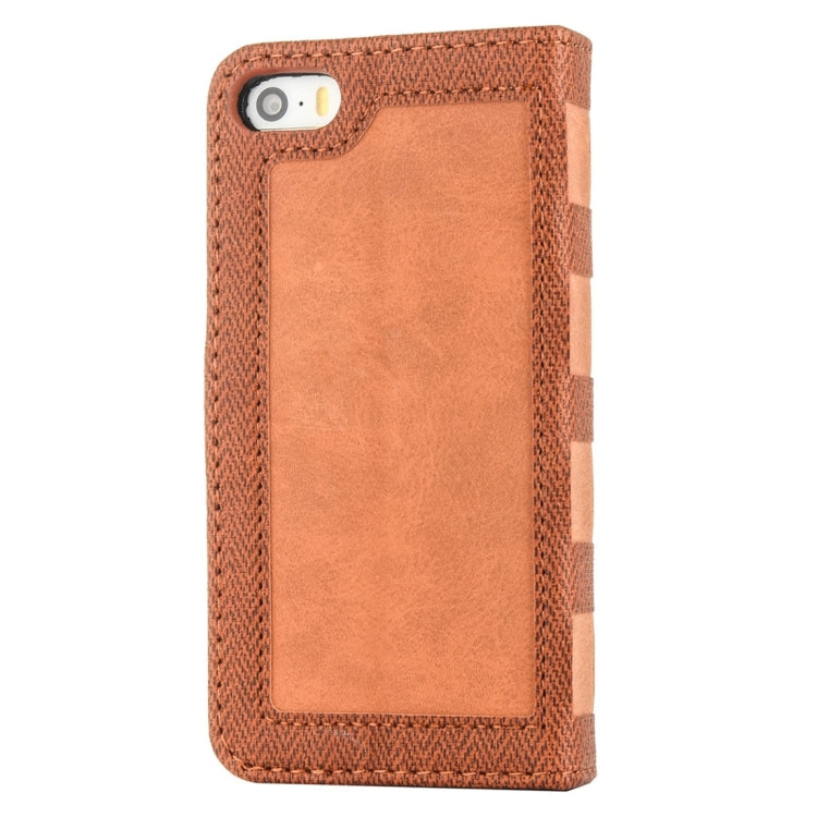 For iPhone 5 & 5s & SE Business Notebook Style Hit Color Horizontal Flip Leather Case with Holder & Card Slots & Wallet & Photo Frame