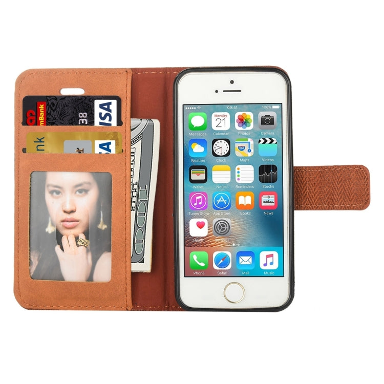 For iPhone 5 & 5s & SE Business Notebook Style Hit Color Horizontal Flip Leather Case with Holder & Card Slots & Wallet & Photo Frame