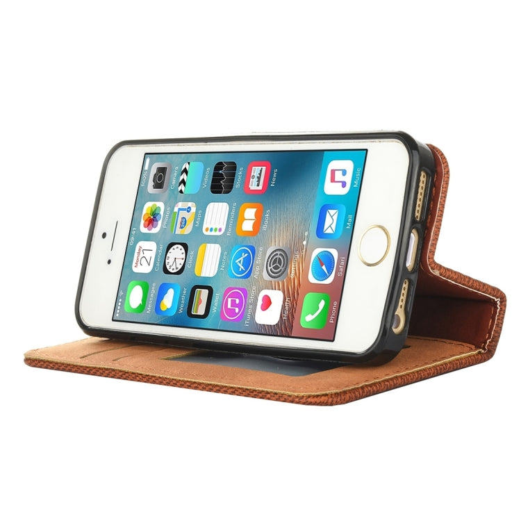 For iPhone 5 & 5s & SE Business Notebook Style Hit Color Horizontal Flip Leather Case with Holder & Card Slots & Wallet & Photo Frame