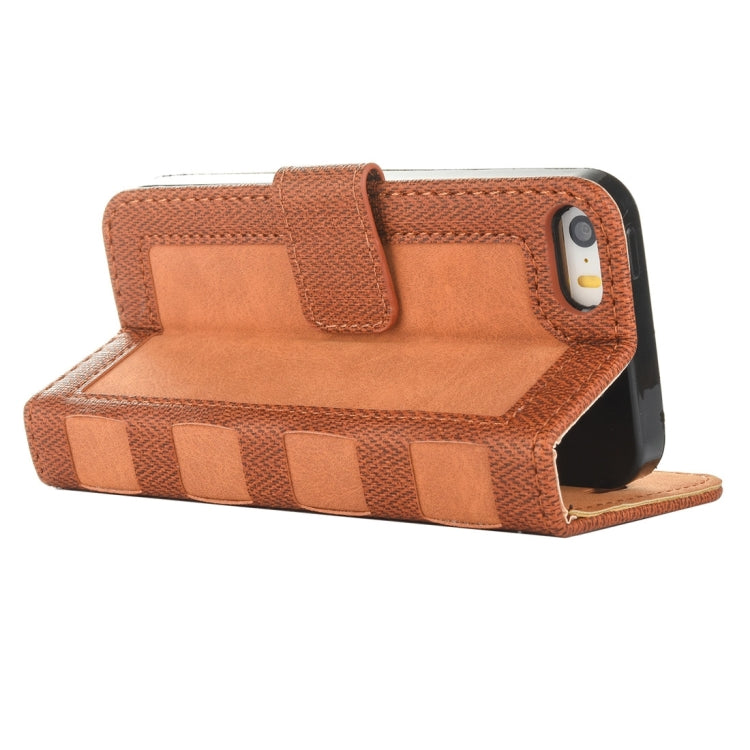 For iPhone 5 & 5s & SE Business Notebook Style Hit Color Horizontal Flip Leather Case with Holder & Card Slots & Wallet & Photo Frame