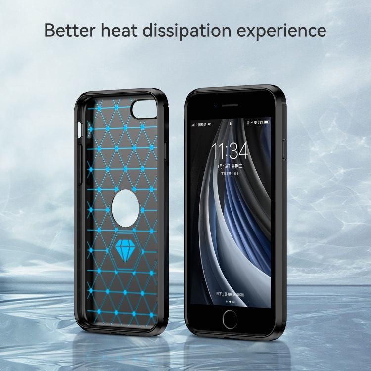 For iPhone SE & 5s & 5 Brushed Texture Fiber TPU Rugged Armor Protective Case