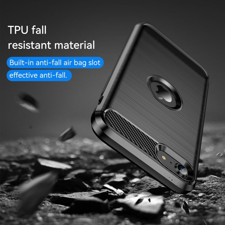 For iPhone SE & 5s & 5 Brushed Texture Fiber TPU Rugged Armor Protective Case