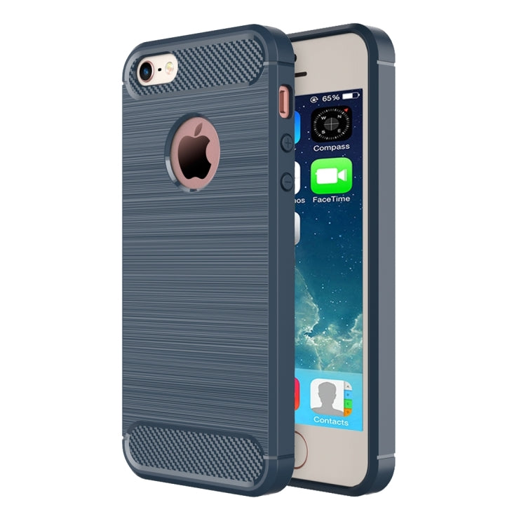 For iPhone SE & 5s & 5 Brushed Texture Fiber TPU Rugged Armor Protective Case