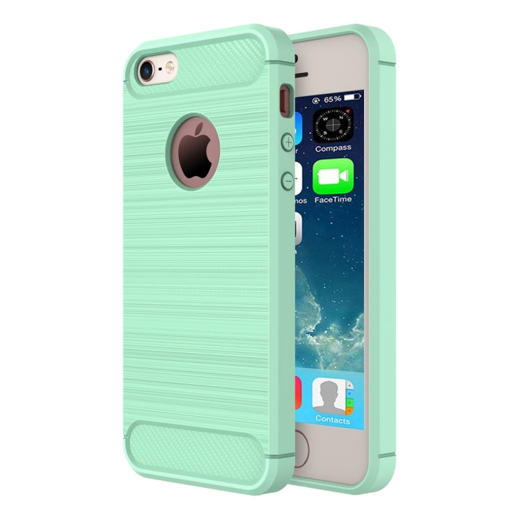 For iPhone SE & 5s & 5 Brushed Texture Fiber TPU Rugged Armor Protective Case