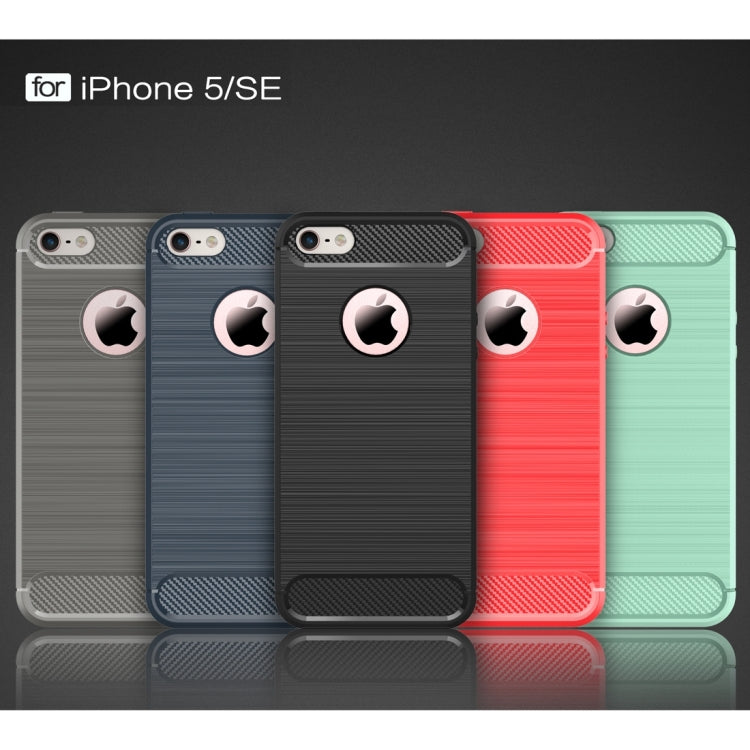 For iPhone SE & 5s & 5 Brushed Texture Fiber TPU Rugged Armor Protective Case