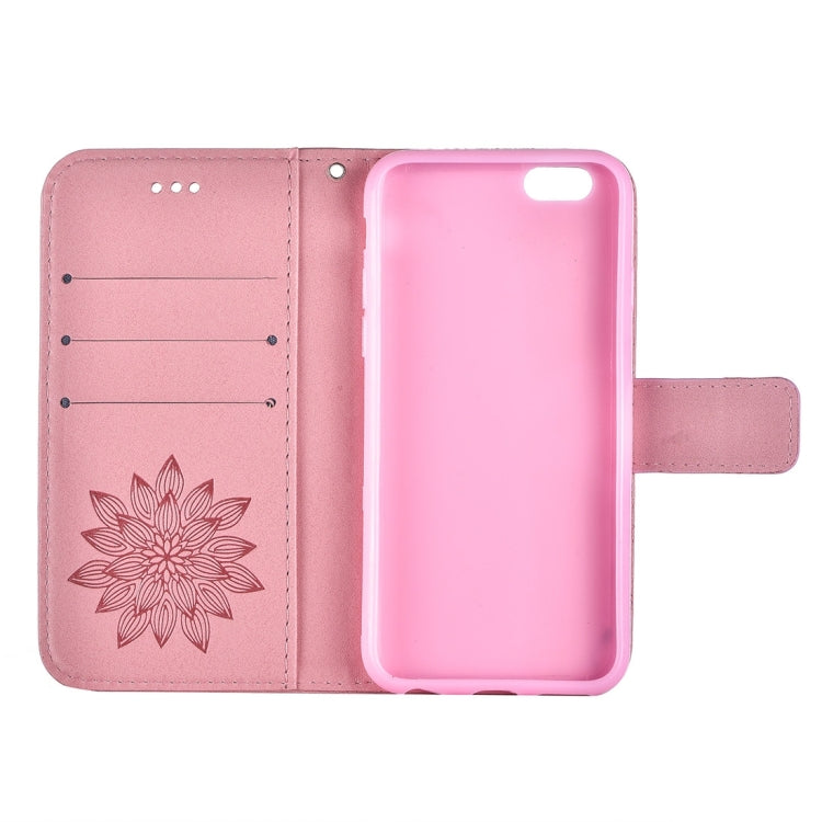 For iPhone 5 & 5s & SE Crazy Horse Texture Half Flower Printing Horizontal Flip Leather Case with Holder & Card Slots & Wallet & Lanyard