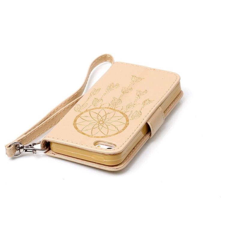 For iPhone 5 & 5s & SE Crazy Horse Texture Dream Catcher Printing Horizontal Flip Leather Case with Holder & Card Slots & Wallet & Lanyard