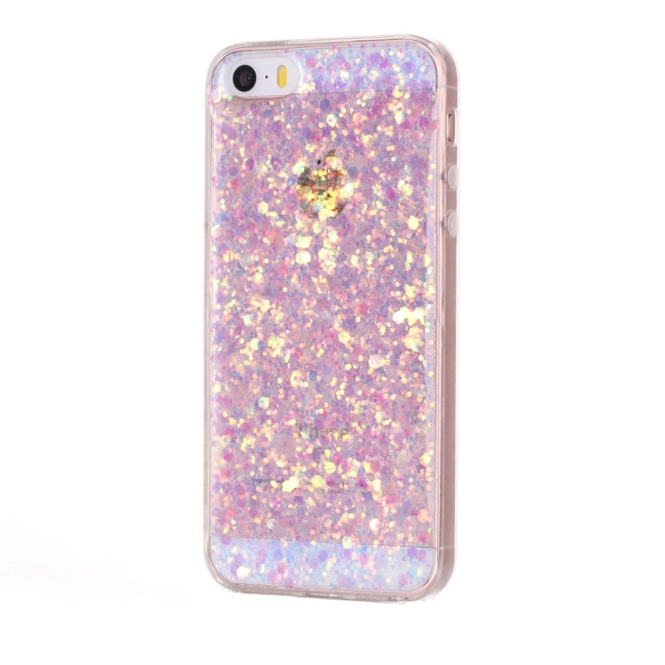 For iPhone 5 & 5s & SE Glitter Powder Soft TPU Protective Case