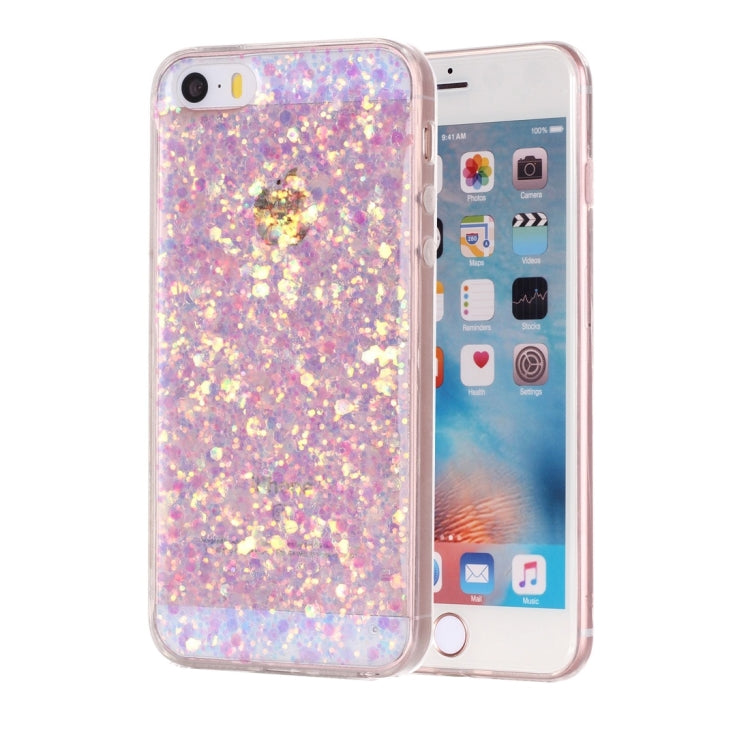 For iPhone 5 & 5s & SE Glitter Powder Soft TPU Protective Case