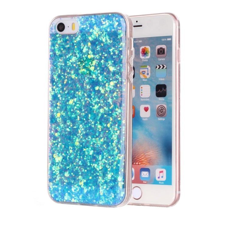 For iPhone 5 & 5s & SE Glitter Powder Soft TPU Protective Case