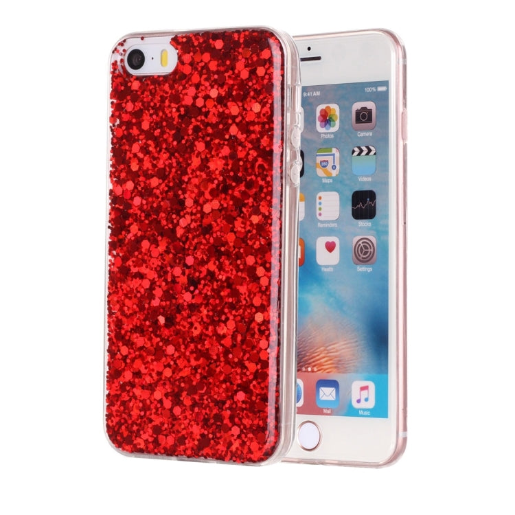 For iPhone 5 & 5s & SE Glitter Powder Soft TPU Protective Case