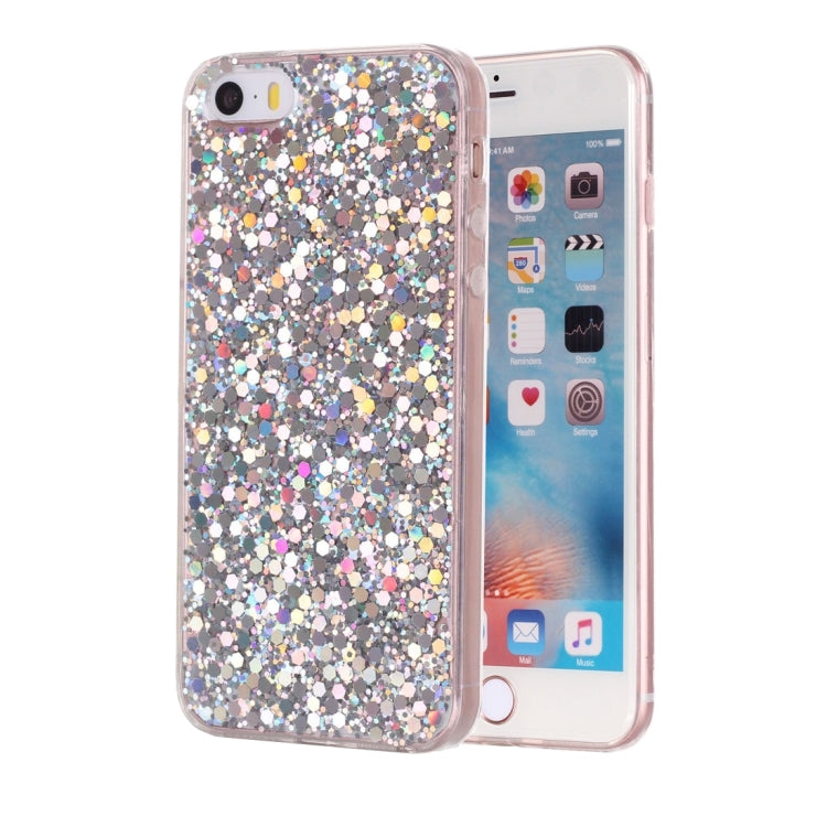 For iPhone 5 & 5s & SE Glitter Powder Soft TPU Protective Case