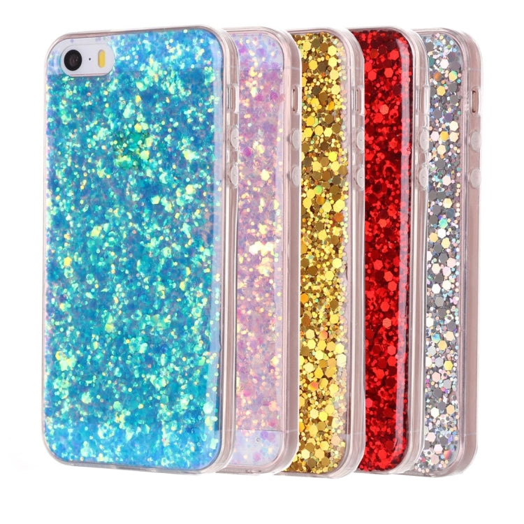 For iPhone 5 & 5s & SE Glitter Powder Soft TPU Protective Case