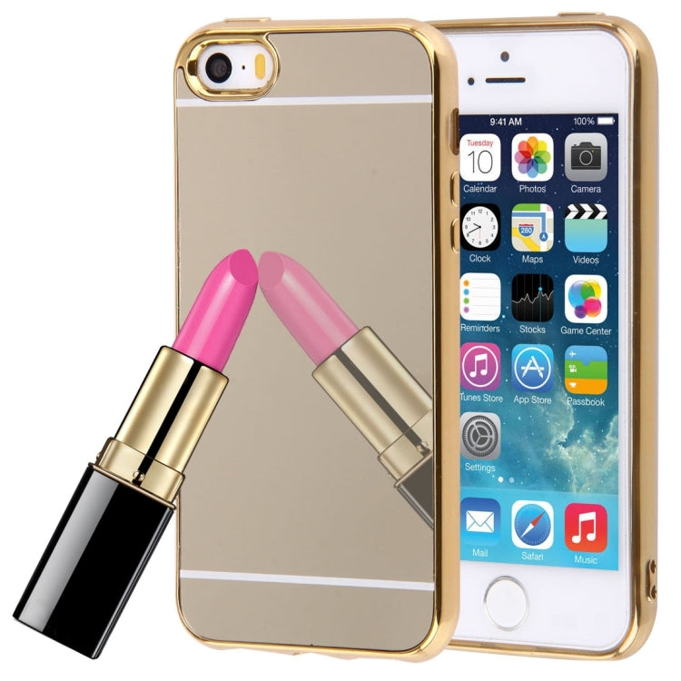For iPhone 5 & 5s & SE Electroplating Mirror TPU Protective Cover Case