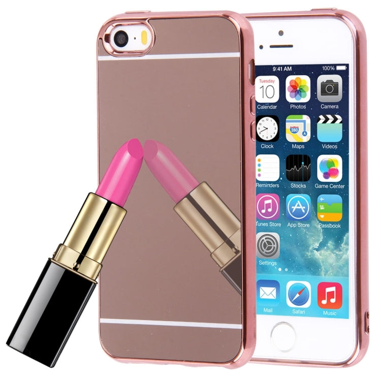 For iPhone 5 & 5s & SE Electroplating Mirror TPU Protective Cover Case