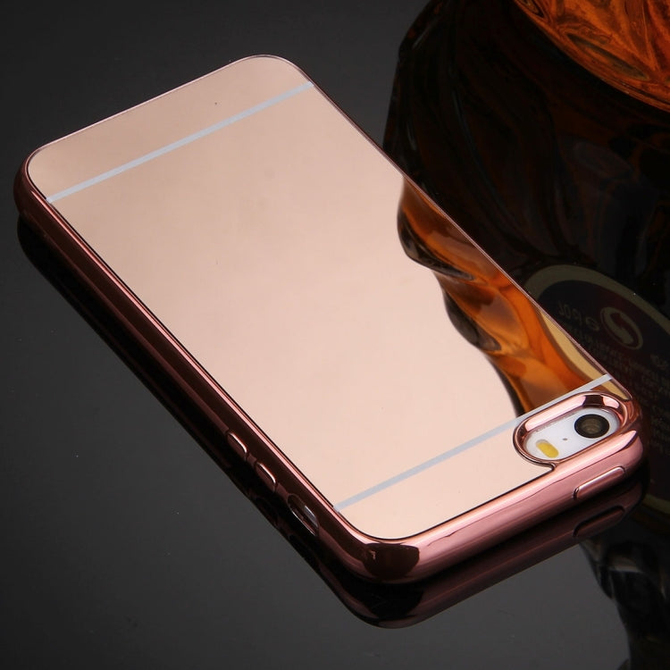 For iPhone 5 & 5s & SE Electroplating Mirror TPU Protective Cover Case