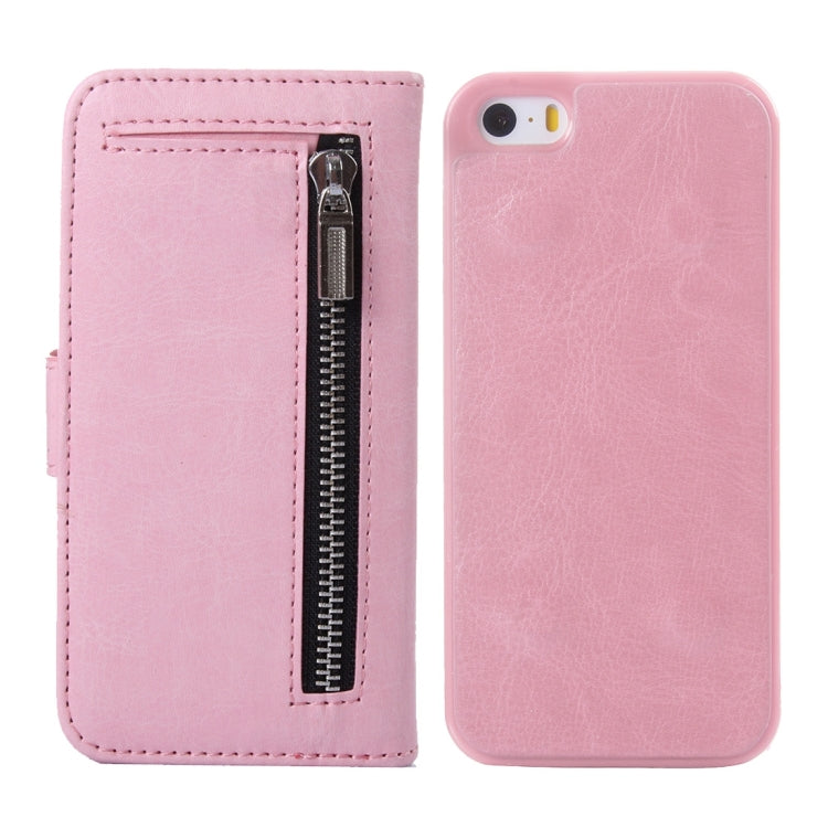 2 in 1 Separable Crazy Horse Texture Wallet Style Flip Leather Case for iPhone 5 & 5S & SE