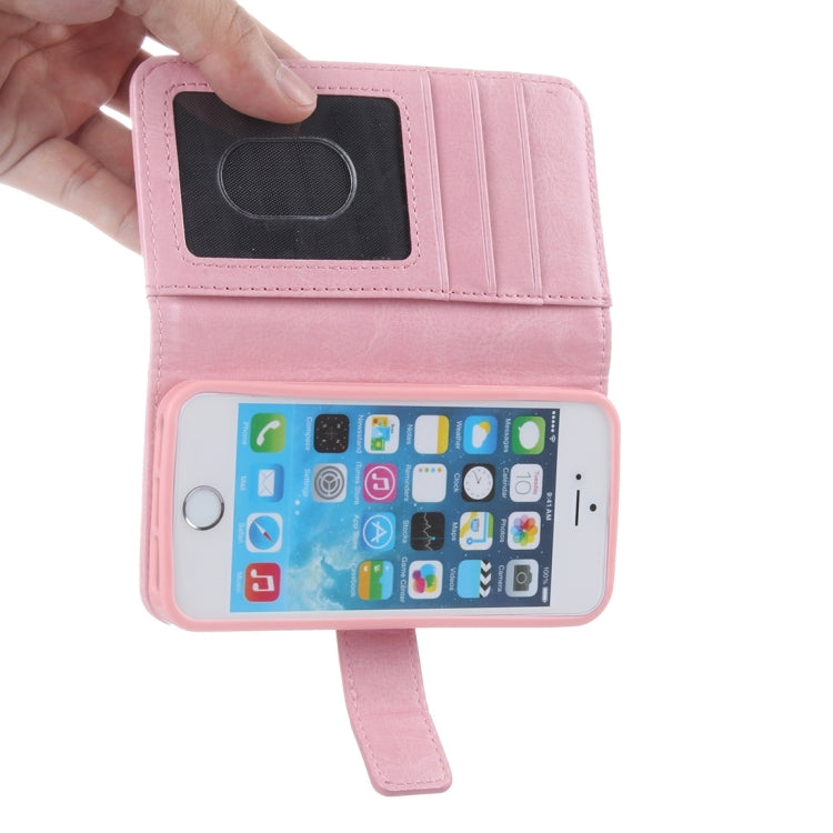 2 in 1 Separable Crazy Horse Texture Wallet Style Flip Leather Case for iPhone 5 & 5S & SE