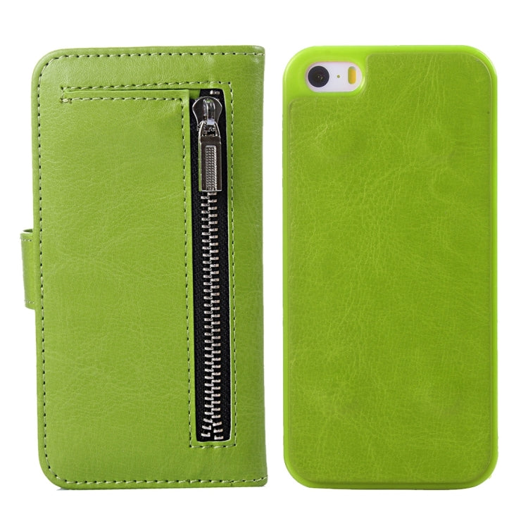 2 in 1 Separable Crazy Horse Texture Wallet Style Flip Leather Case for iPhone 5 & 5S & SE