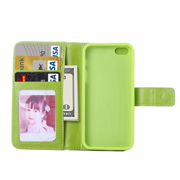 2 in 1 Separable Crazy Horse Texture Wallet Style Flip Leather Case for iPhone 5 & 5S & SE