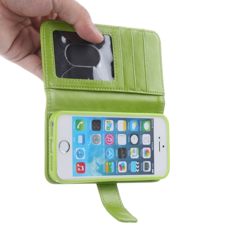 2 in 1 Separable Crazy Horse Texture Wallet Style Flip Leather Case for iPhone 5 & 5S & SE