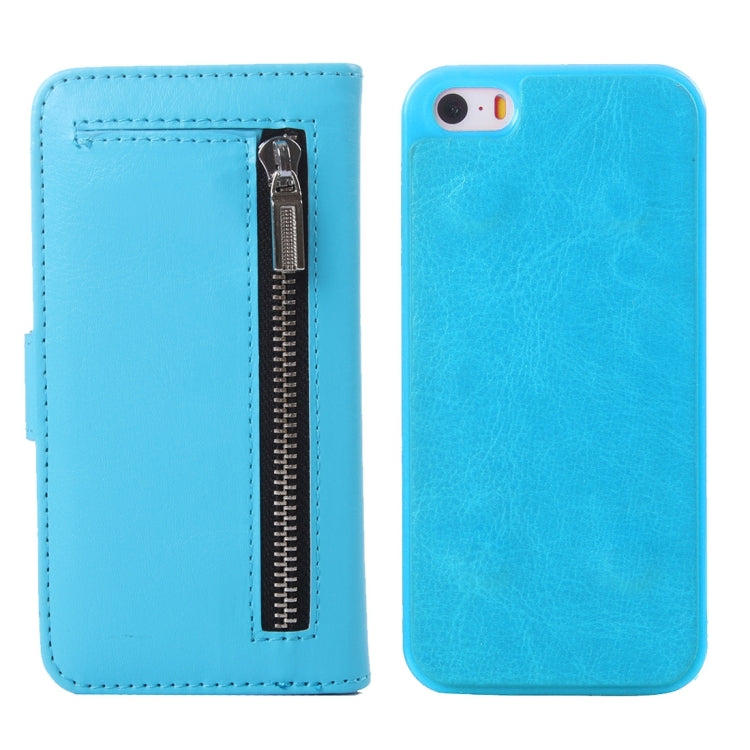 2 in 1 Separable Crazy Horse Texture Wallet Style Flip Leather Case for iPhone 5 & 5S & SE