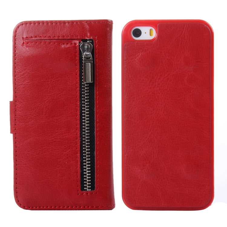 2 in 1 Separable Crazy Horse Texture Wallet Style Flip Leather Case for iPhone 5 & 5S & SE