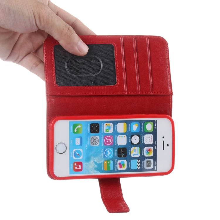 2 in 1 Separable Crazy Horse Texture Wallet Style Flip Leather Case for iPhone 5 & 5S & SE