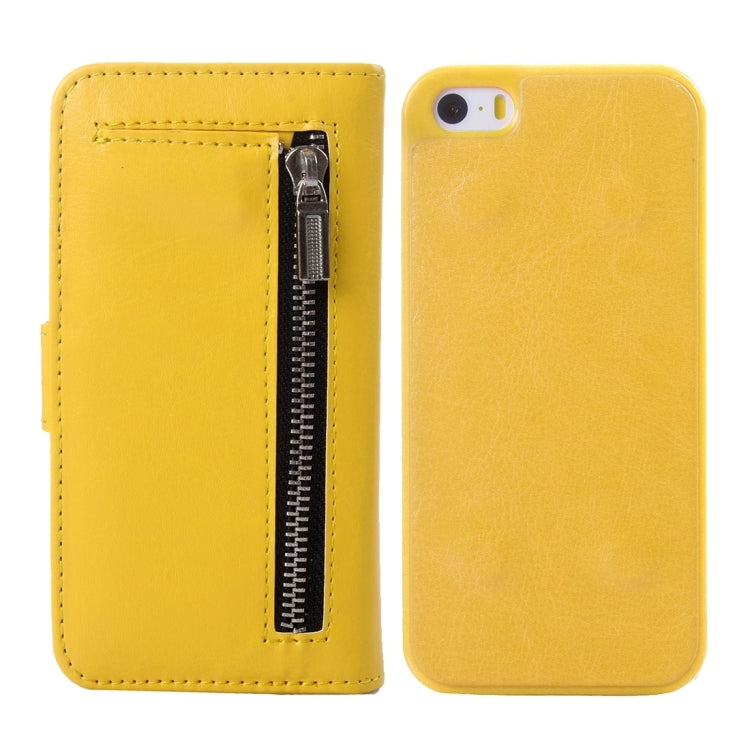 2 in 1 Separable Crazy Horse Texture Wallet Style Flip Leather Case for iPhone 5 & 5S & SE