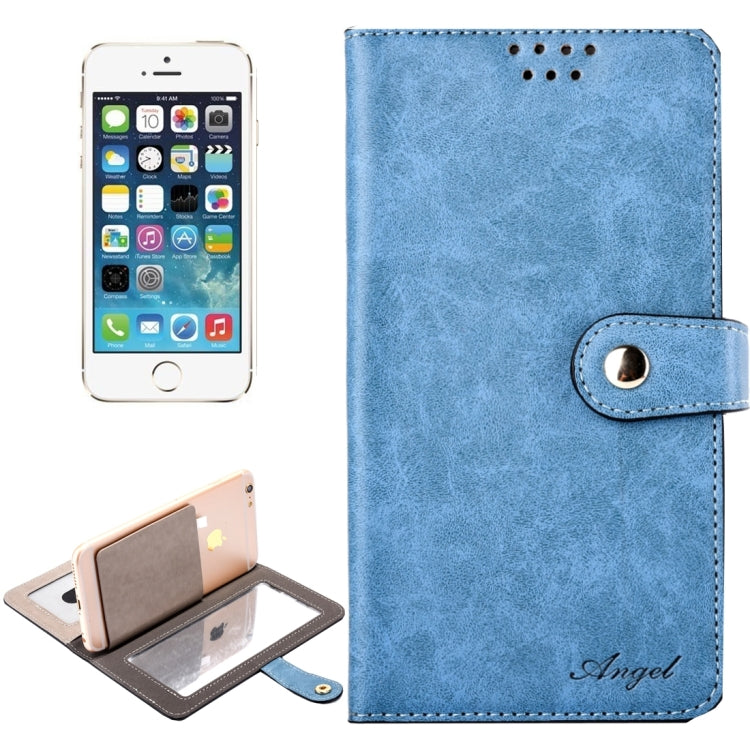 Universal Horizontal Flip Leather Case with Mirror & Holder & Card Slots & Wallet & Photo Frame for iPhone 5 & 5s & SE, Size: 13 x 7 x 1.5 cm