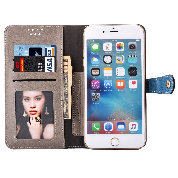Universal Horizontal Flip Leather Case with Mirror & Holder & Card Slots & Wallet & Photo Frame for iPhone 5 & 5s & SE, Size: 13 x 7 x 1.5 cm