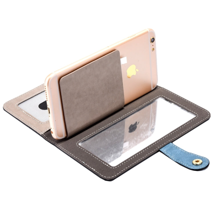 Universal Horizontal Flip Leather Case with Mirror & Holder & Card Slots & Wallet & Photo Frame for iPhone 5 & 5s & SE, Size: 13 x 7 x 1.5 cm