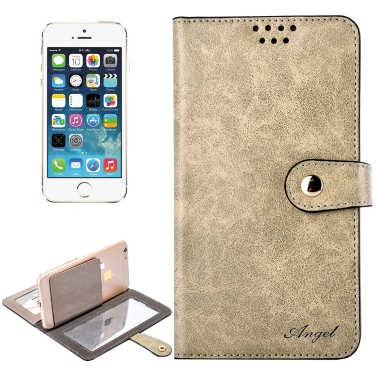 Universal Horizontal Flip Leather Case with Mirror & Holder & Card Slots & Wallet & Photo Frame for iPhone 5 & 5s & SE, Size: 13 x 7 x 1.5 cm
