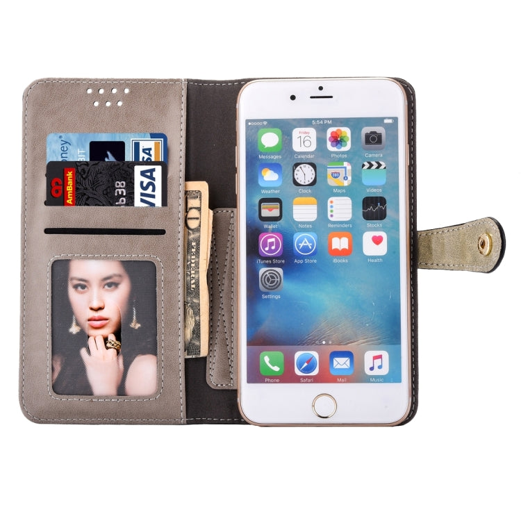 Universal Horizontal Flip Leather Case with Mirror & Holder & Card Slots & Wallet & Photo Frame for iPhone 5 & 5s & SE, Size: 13 x 7 x 1.5 cm