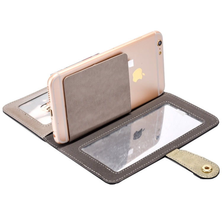 Universal Horizontal Flip Leather Case with Mirror & Holder & Card Slots & Wallet & Photo Frame for iPhone 5 & 5s & SE, Size: 13 x 7 x 1.5 cm