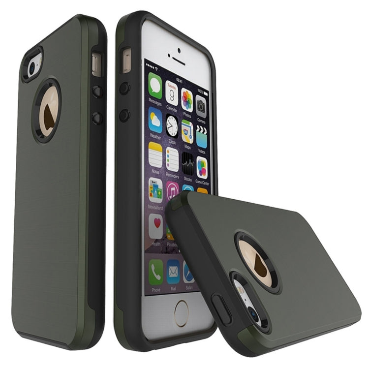 For iPhone SE & 5s & 5 Simple Brushed Texture 2 in 1 PC + TPU Combination Protective Case