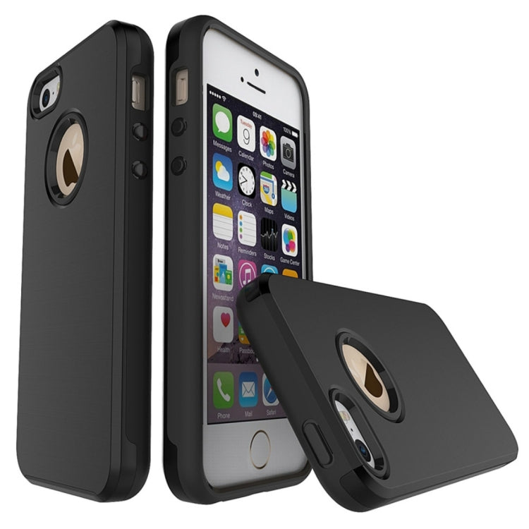 For iPhone SE & 5s & 5 Simple Brushed Texture 2 in 1 PC + TPU Combination Protective Case