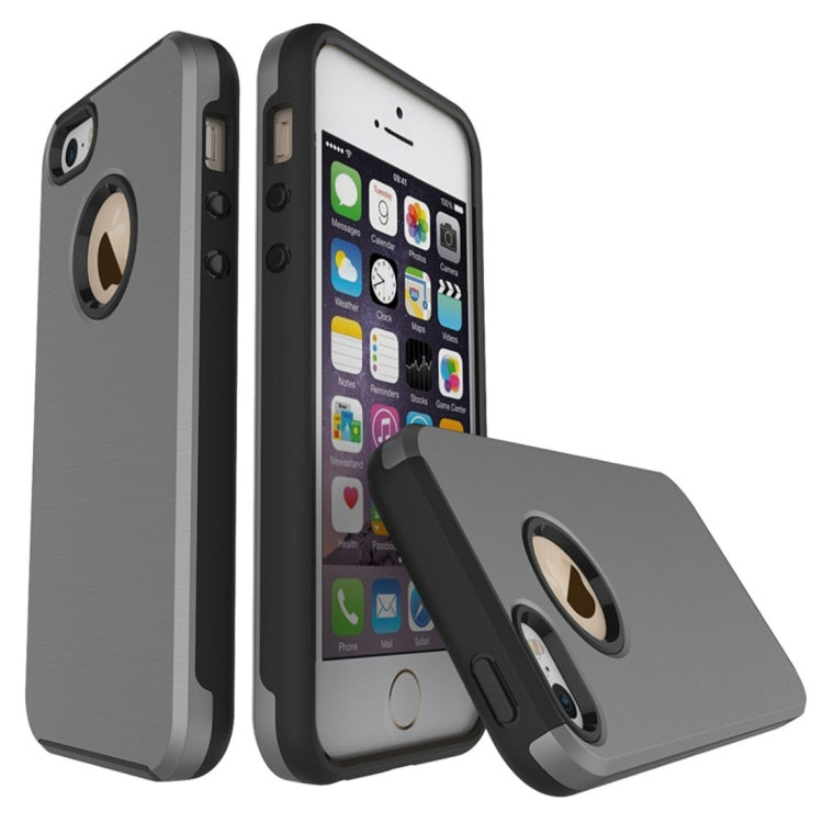 For iPhone SE & 5s & 5 Simple Brushed Texture 2 in 1 PC + TPU Combination Protective Case