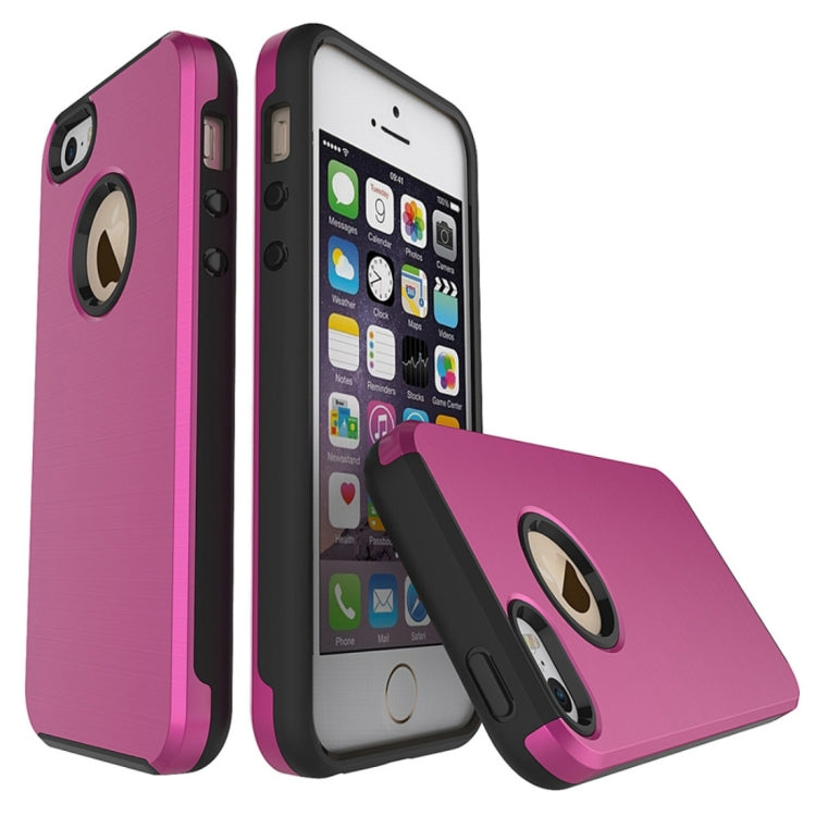 For iPhone SE & 5s & 5 Simple Brushed Texture 2 in 1 PC + TPU Combination Protective Case