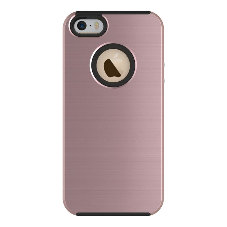 For iPhone SE & 5s & 5 Simple Brushed Texture 2 in 1 PC + TPU Combination Protective Case