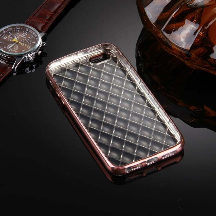 For iPhone 5 & 5s & SE Argyles Texture Electroplating Soft TPU Protective Cover Case