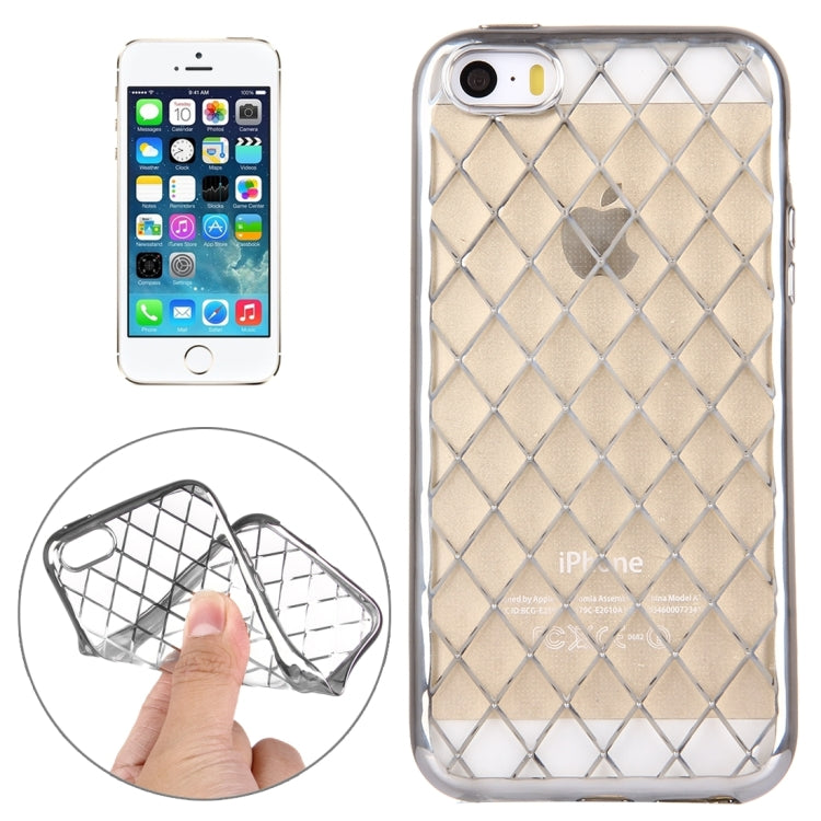 For iPhone 5 & 5s & SE Argyles Texture Electroplating Soft TPU Protective Cover Case