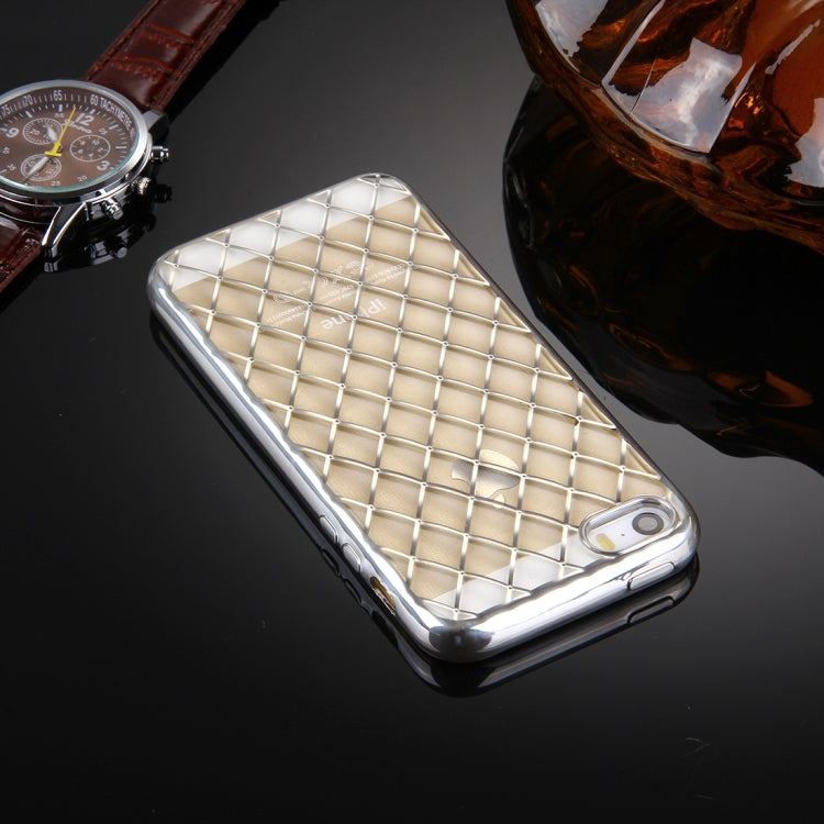 For iPhone 5 & 5s & SE Argyles Texture Electroplating Soft TPU Protective Cover Case