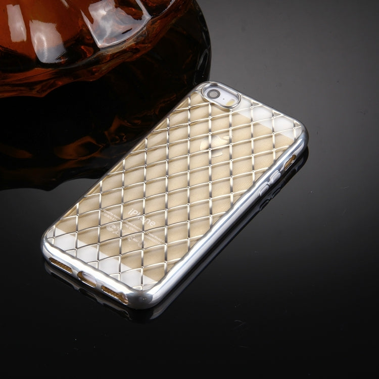 For iPhone 5 & 5s & SE Argyles Texture Electroplating Soft TPU Protective Cover Case