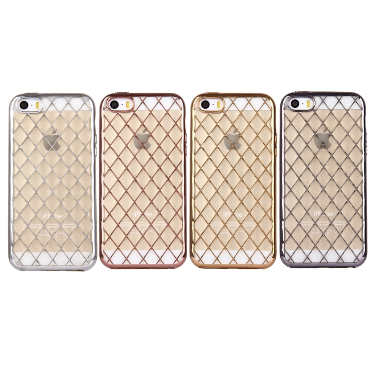 For iPhone 5 & 5s & SE Argyles Texture Electroplating Soft TPU Protective Cover Case